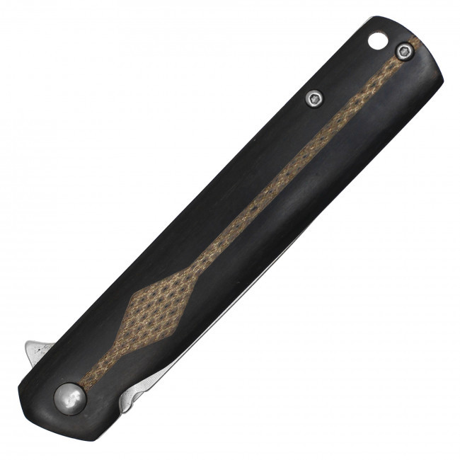 8” Black Wood Pocket Knife