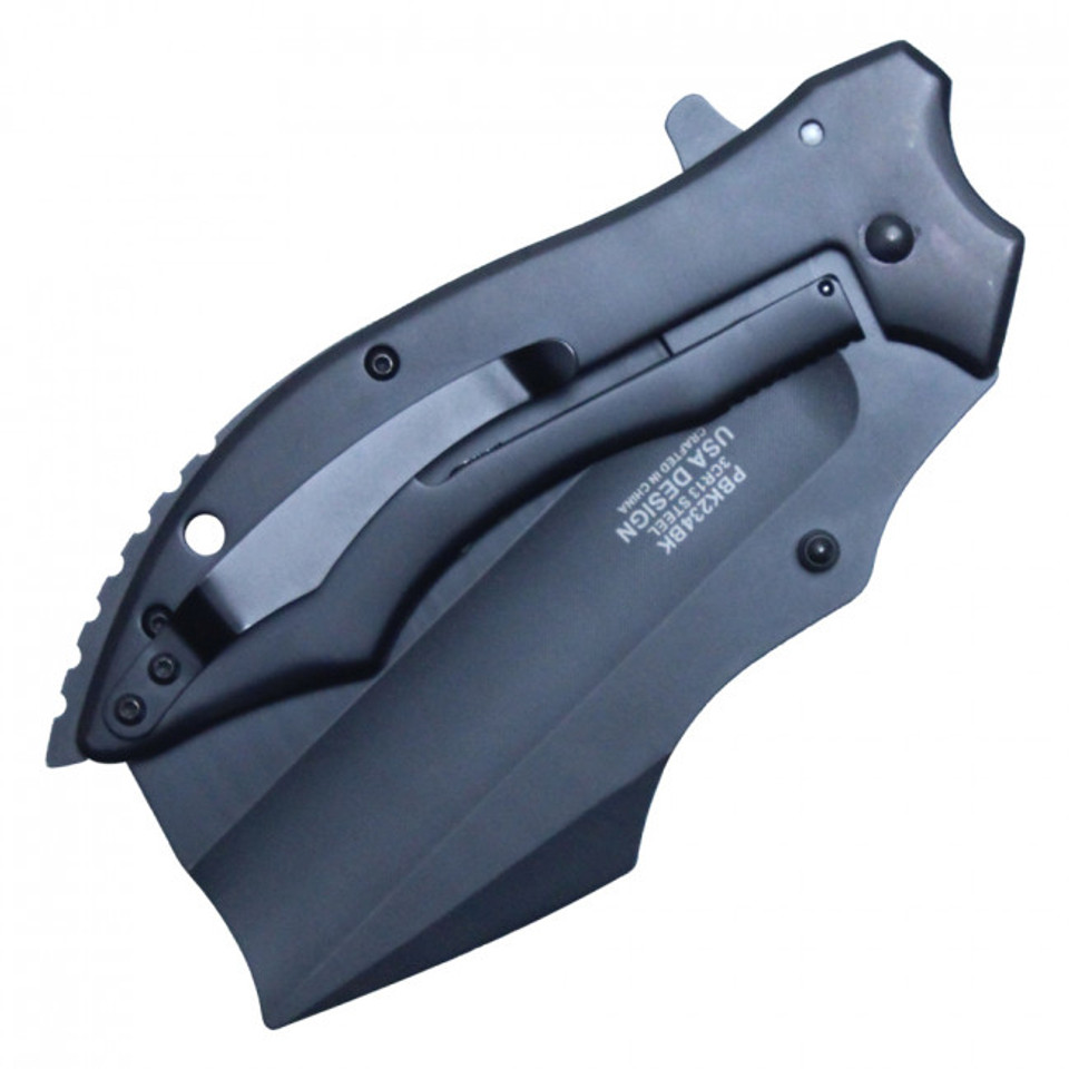 9 3/4” ASSISTED OPEN POCKET KNIFE - Black