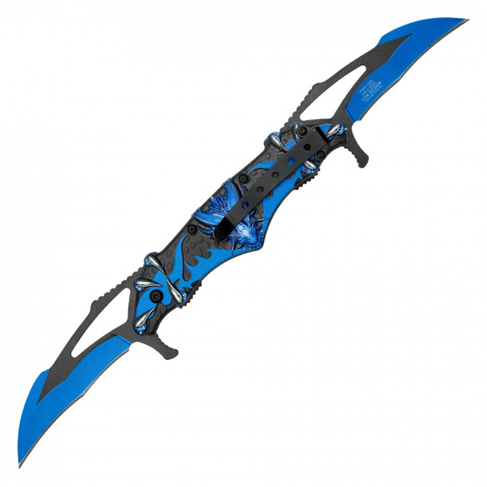 11" Blue Dragon Pocket Knife