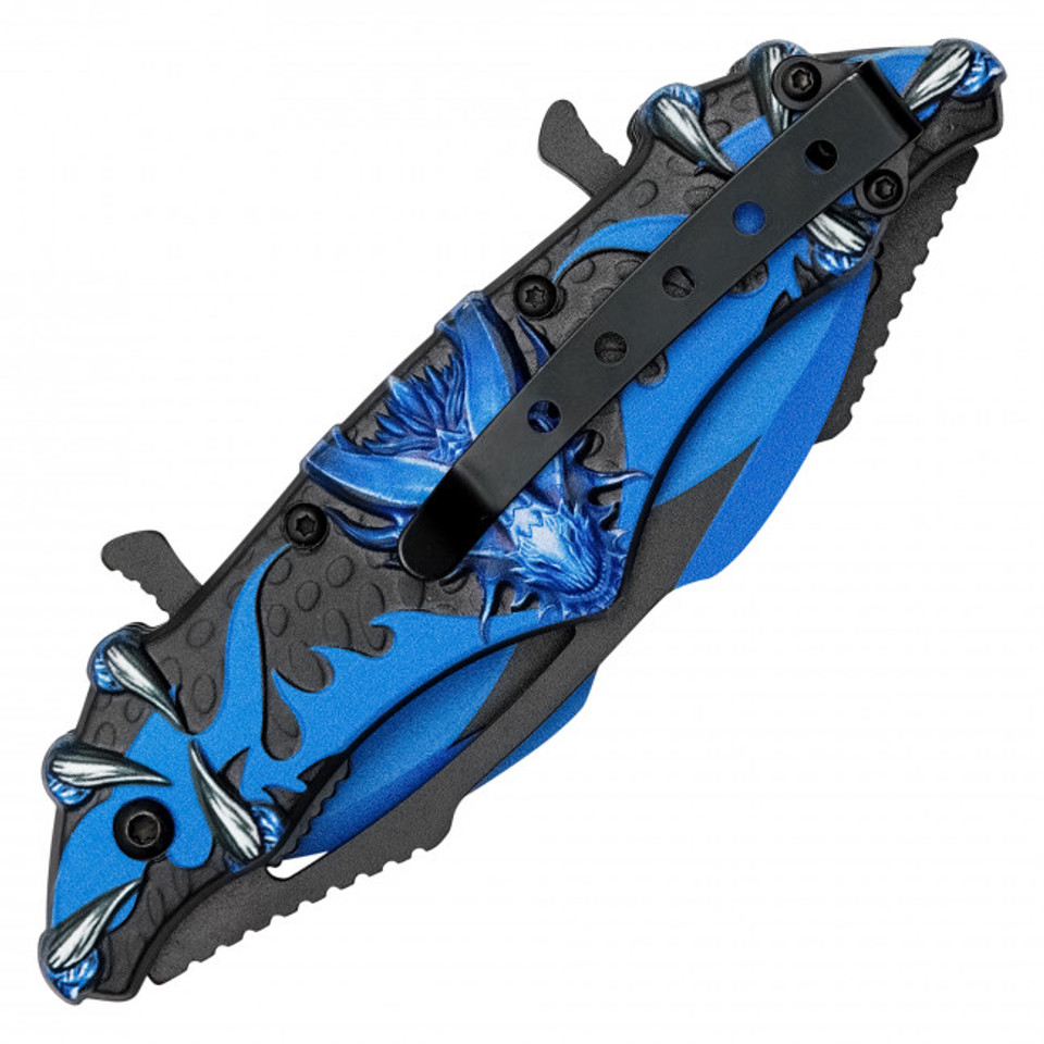11" Blue Dragon Pocket Knife