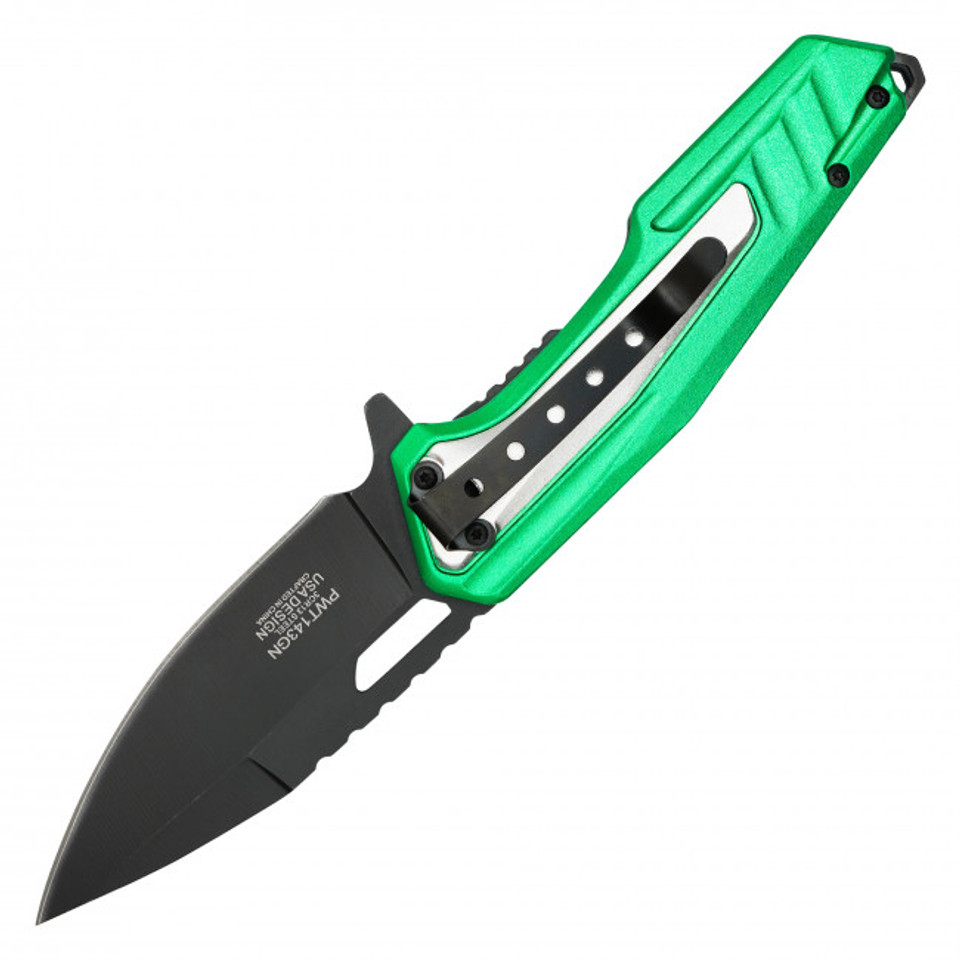 WARTECH - 8" Number 0 Green & White Pocket Knife