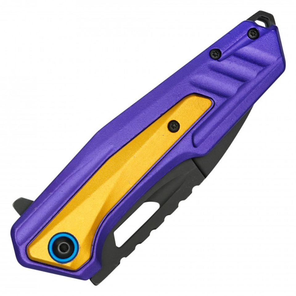 WARTECH - 8" Number 24 Purple & Gold Pocket Knife
