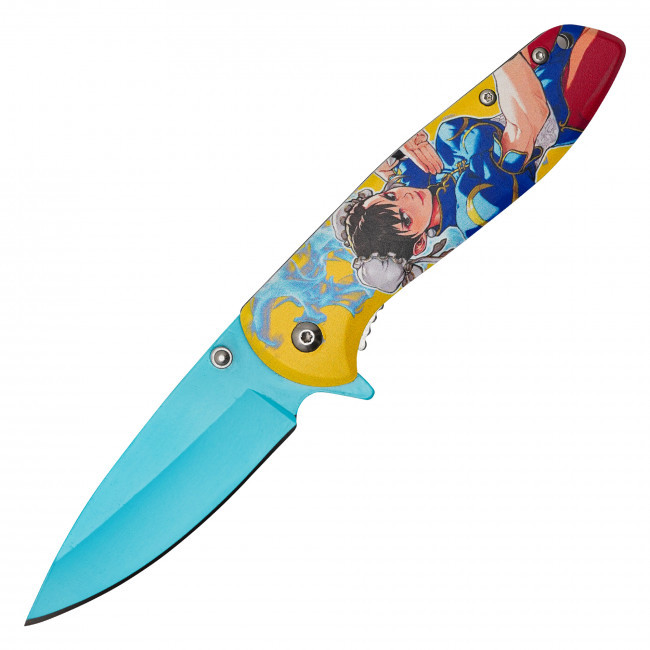 Blue Fury Pocket Knife - 7.75