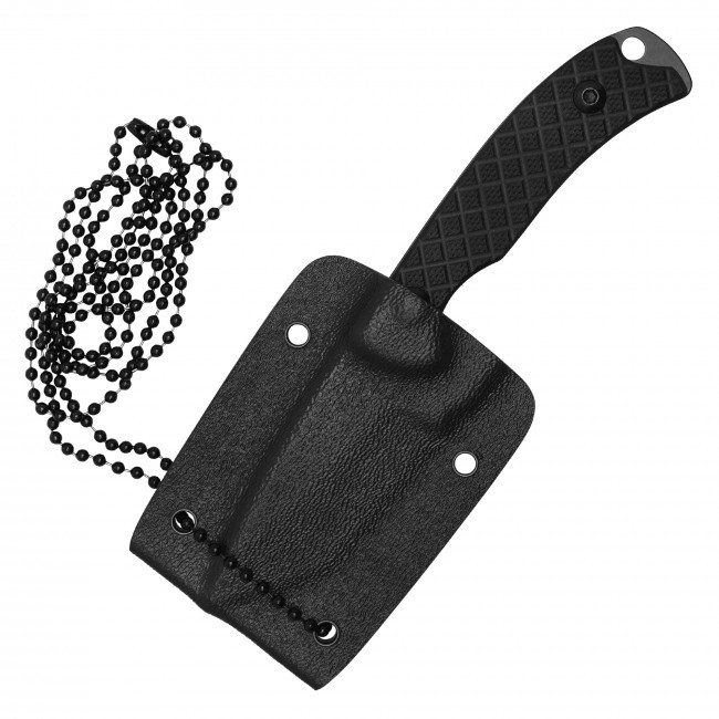 5" Black Tanto Neck Knife