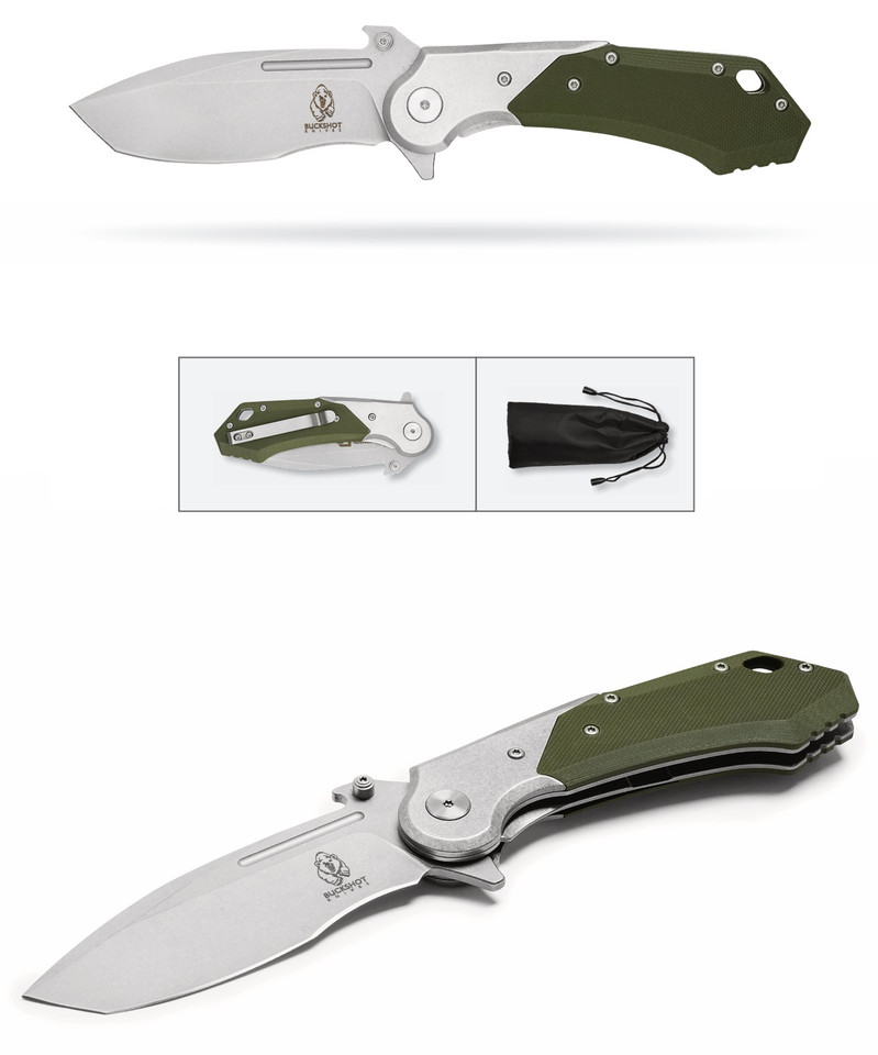 8.25" Green D2 Pocket Knife