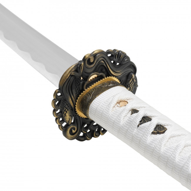 39" White Carbon Steel Katana