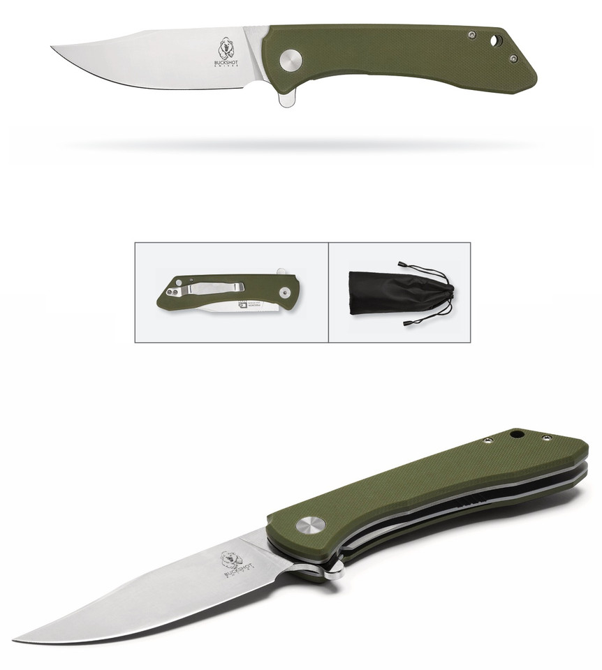 8.5" D2 Pocket Knife Green