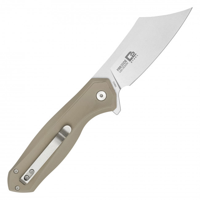 BUCKSHOT - 8.25" D2 Steel Ball Bearing Pocket Knife w/ Desert Tan G10 Handle
