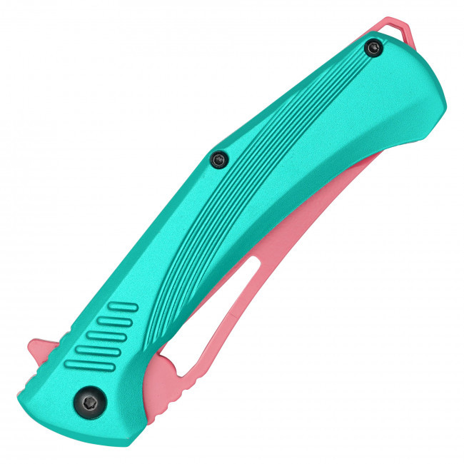 8.25" Perforated Blue Pocket Knife