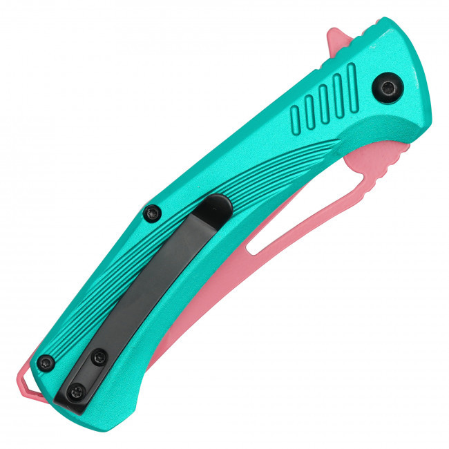 8.25" Perforated Blue Pocket Knife