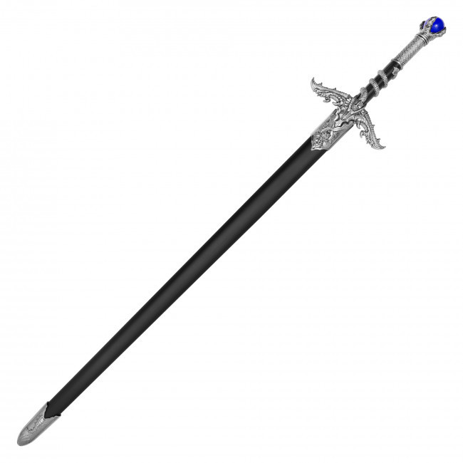 36.25" Blue Sapphire Jeweled Dragon Fantasy Sword