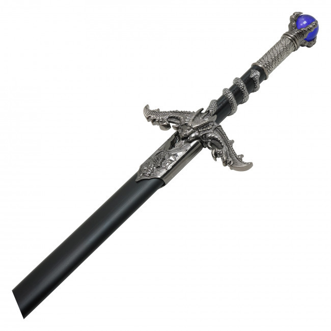 36.25" Blue Sapphire Jeweled Dragon Fantasy Sword