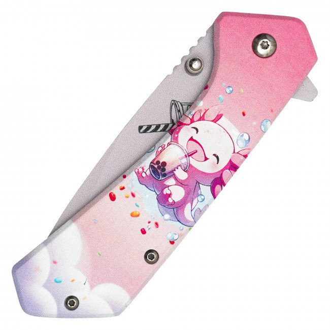 7.75" Axolotl Boba Pocket Knife