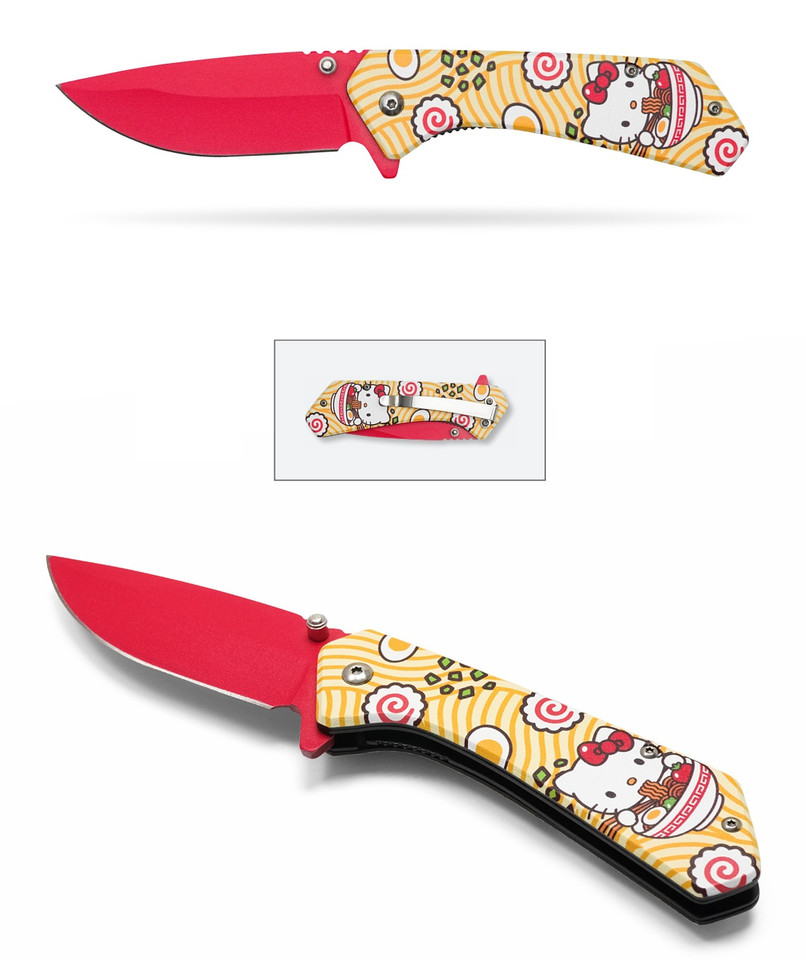 7.75" Ramen Kitty Pocket Knife