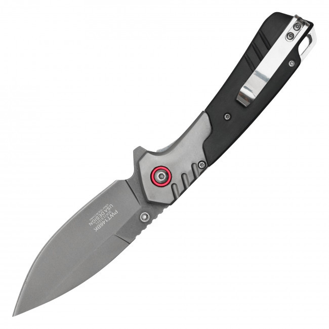 2-Tone Black Wood Pocket Knife
