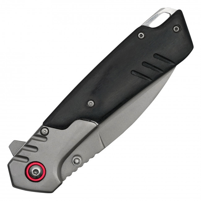 2-Tone Black Wood Pocket Knife