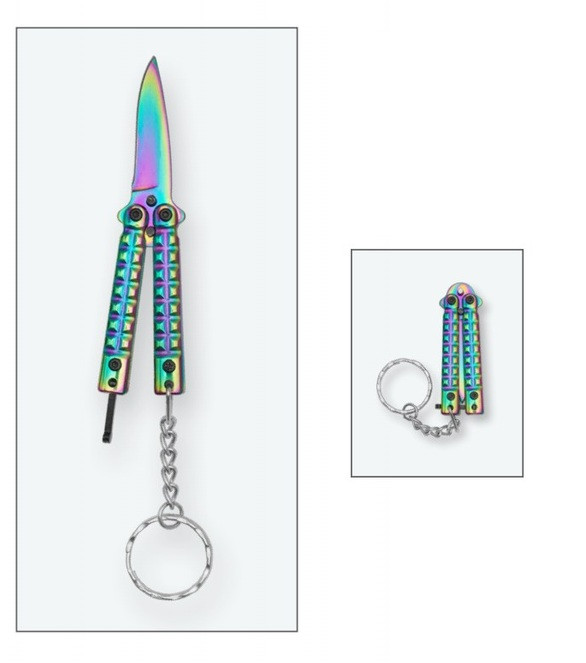 3.75" Rainbow Butterfly Knife