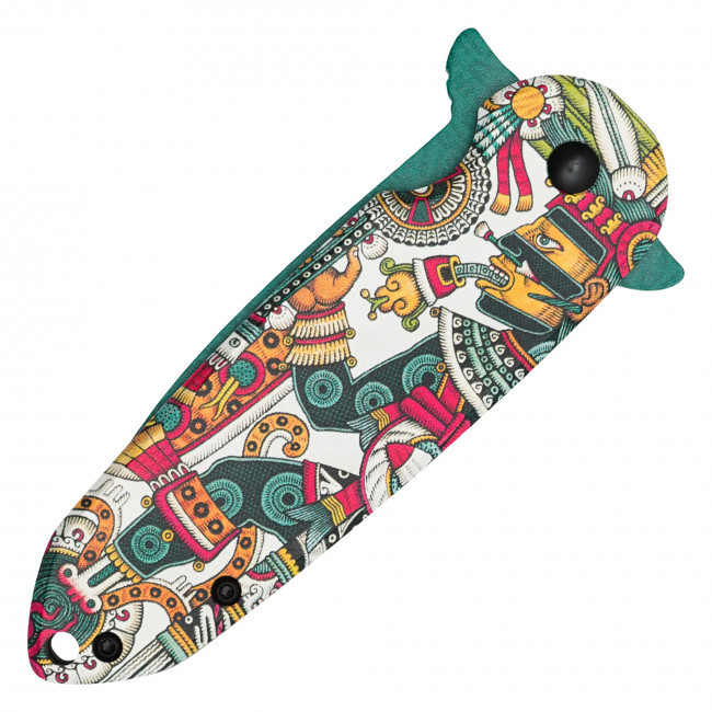 7.25" Aztec God Pocket Knife