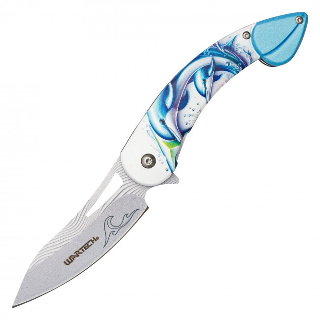 8" Blue Dolphins Pocket Knife