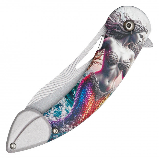 8" Rainbow Mermaid Pocket Knife