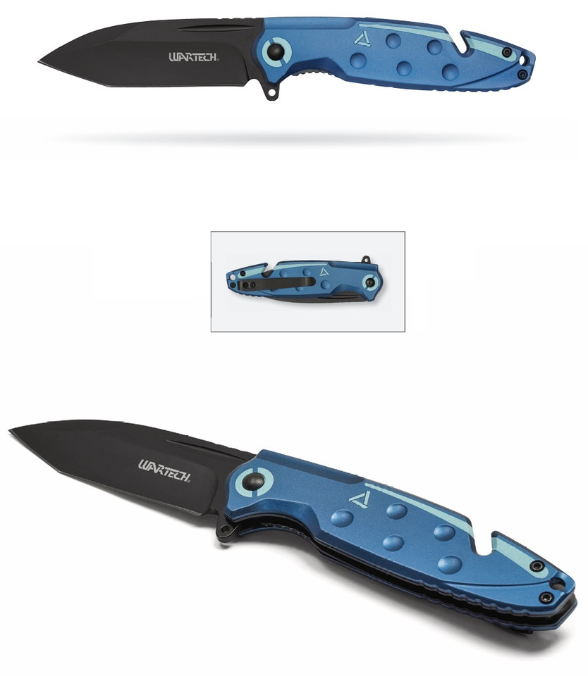 8" Blue & Black Pocket Knife