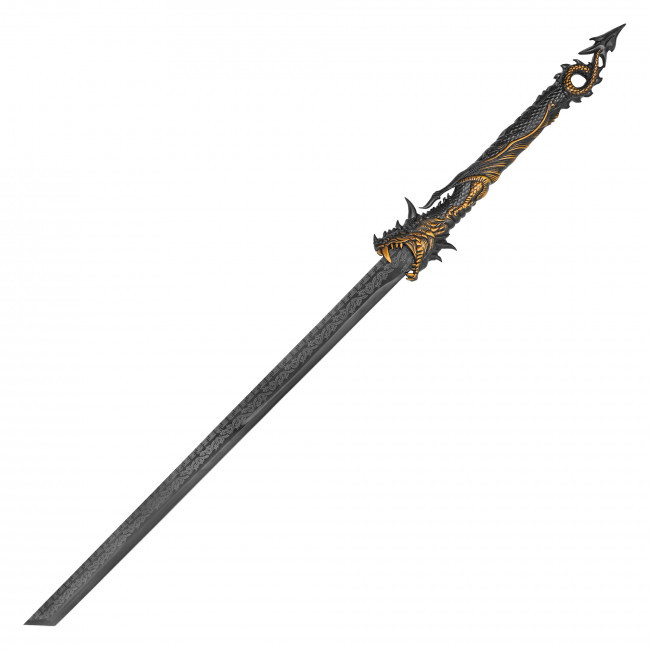 45.5" Black Dragon Steel Katana