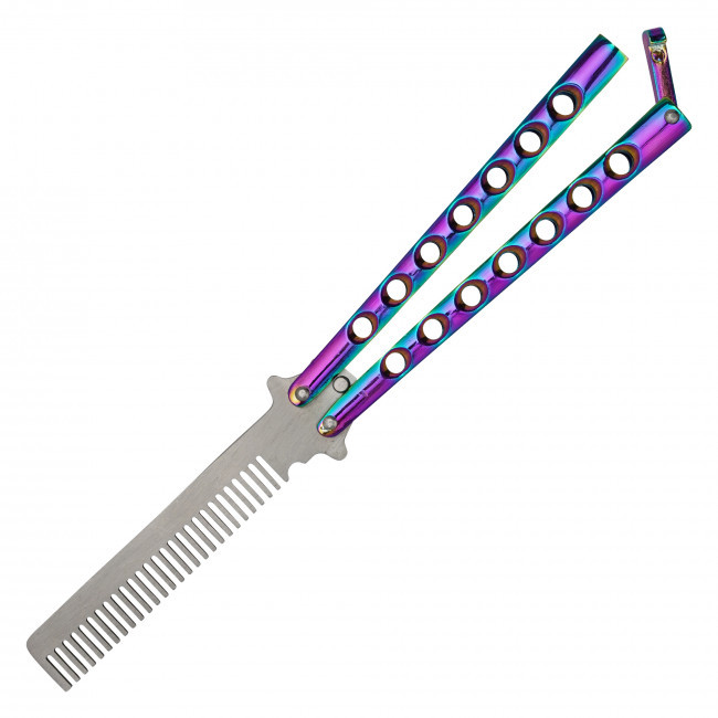 9" Rainbow TiNite Butterfly Comb
