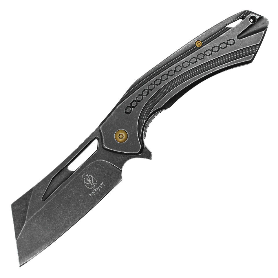 7.5” Buckshot Black Pocket Knife