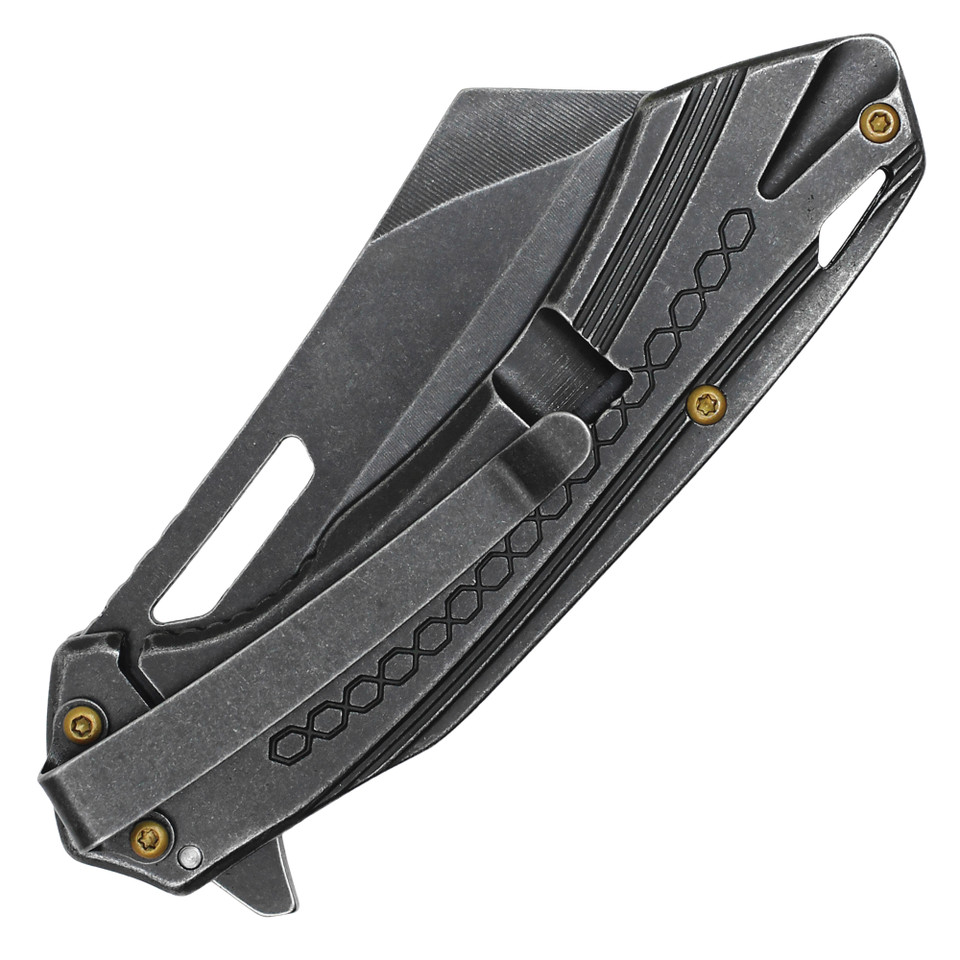 7.5” Buckshot Black Pocket Knife