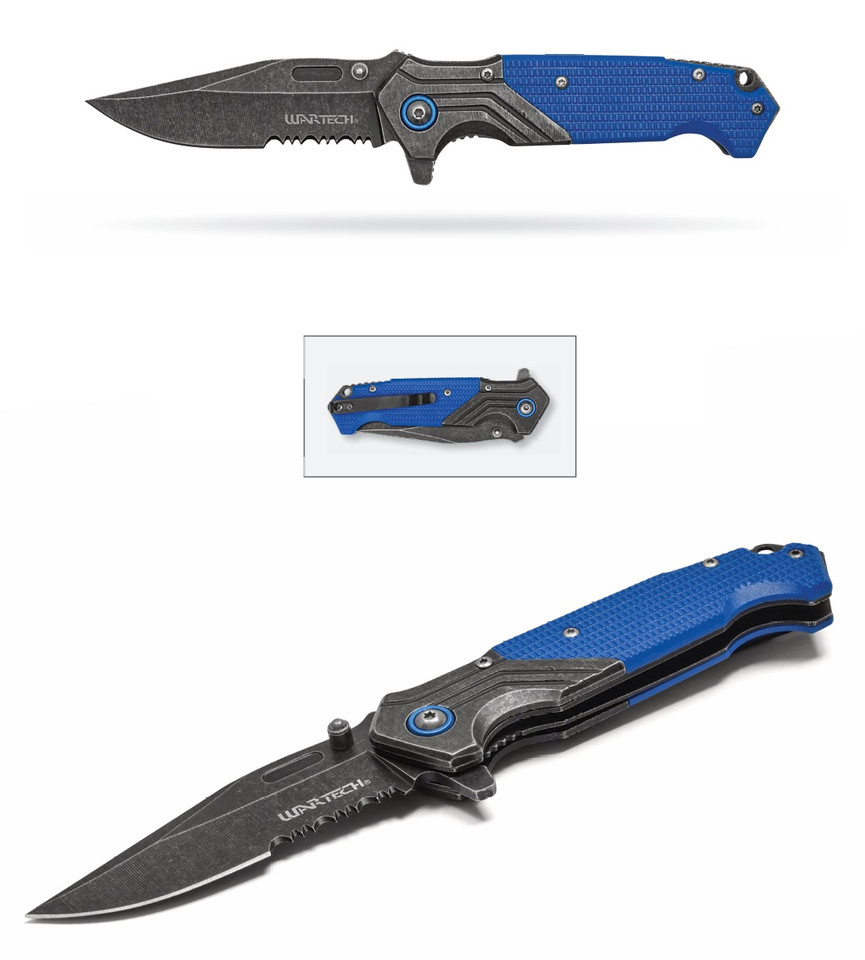 7.75" Tactical Blue Pocket Knife