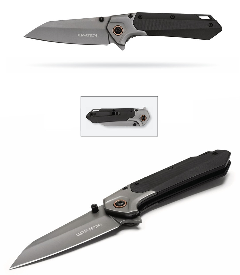 7.75" 2-Tone Black Pocket Knife