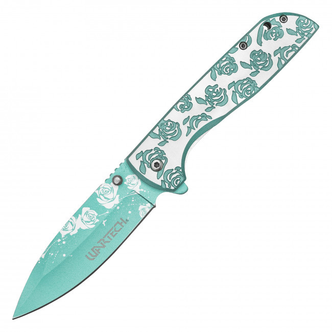 8.25" Blue Rose Pocket Knife