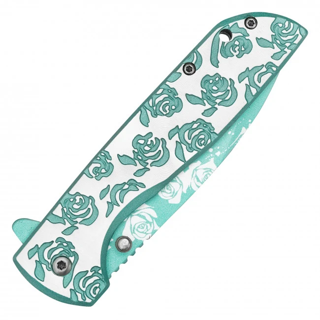 8.25" Blue Rose Pocket Knife