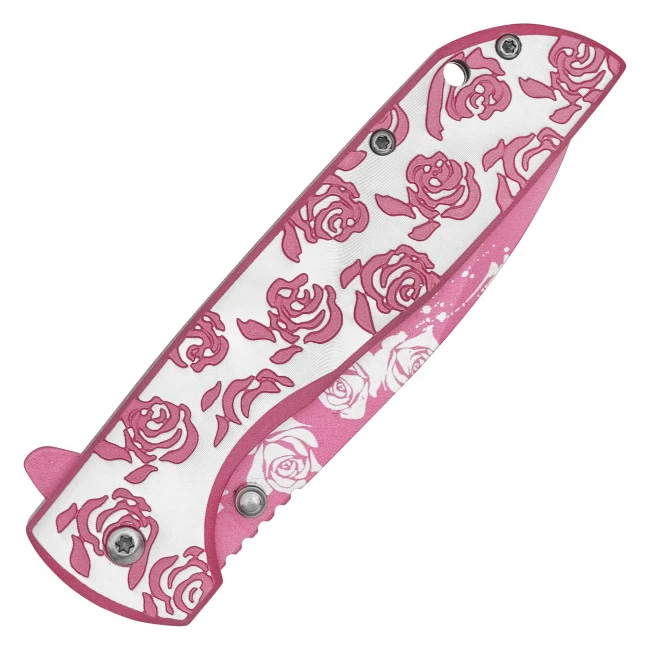 8.25" Pink Rose Pocket Knife