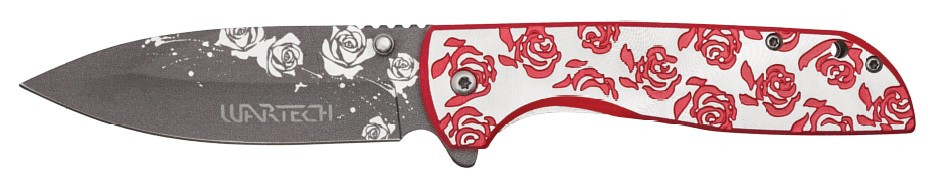 8.25" Red Rose Pocket Knife