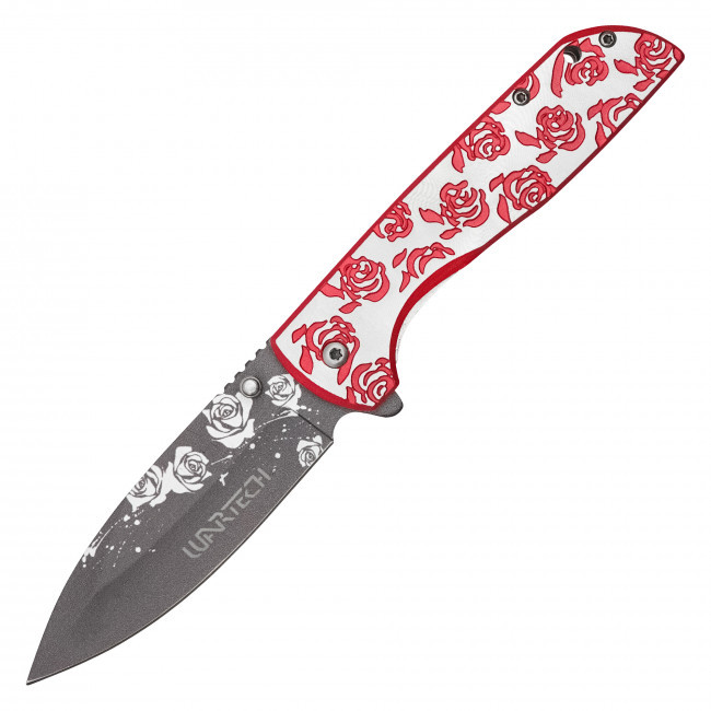 8.25" Red Rose Pocket Knife