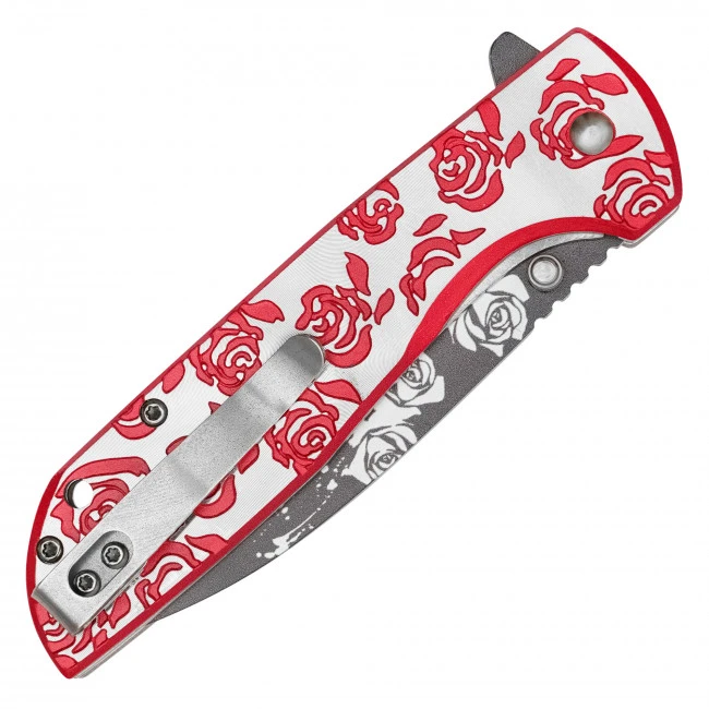 8.25" Red Rose Pocket Knife
