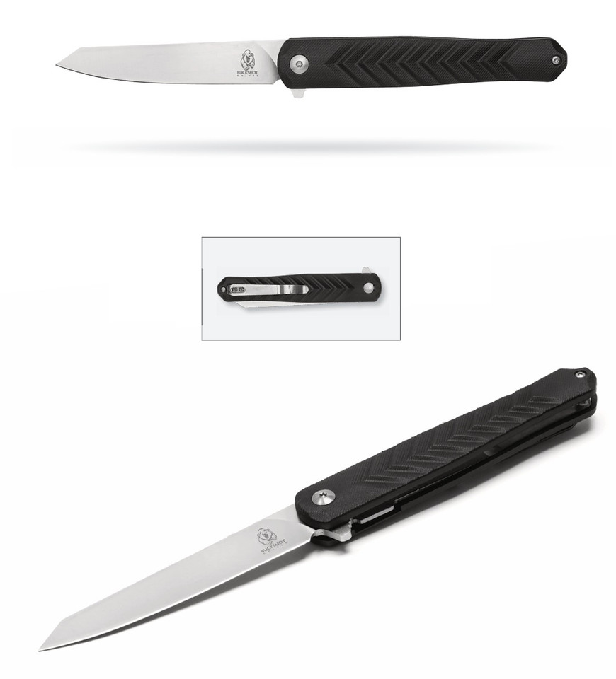 8.5" D2 Slim Black Pocket Knife