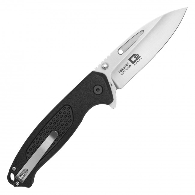 8.25" D2 Black Textured Pocket Knife