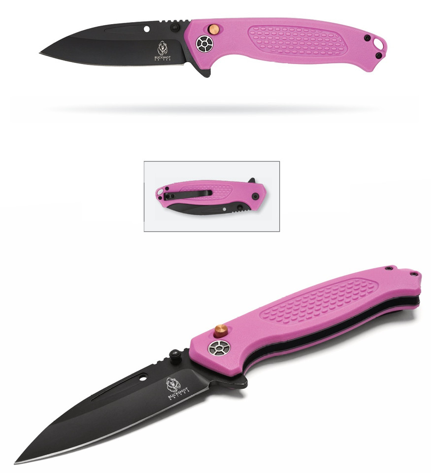 8.25" D2 Pink Textured Pocket Knife