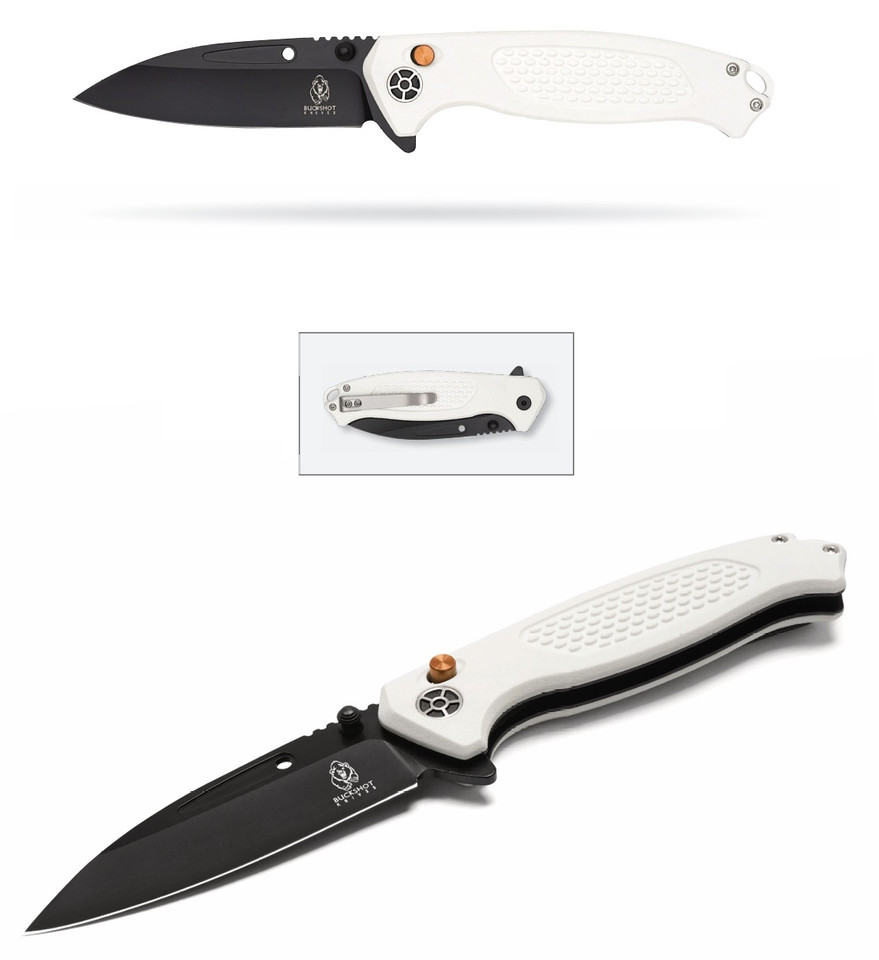 8.25" D2 White Textured Pocket Knife