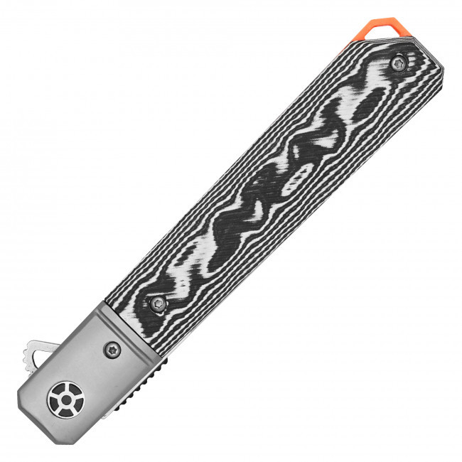 8.5" D2 White Ripple Pocket Knife