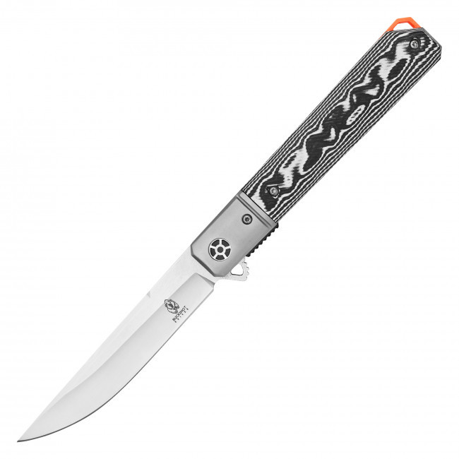 8.5" D2 White Ripple Pocket Knife
