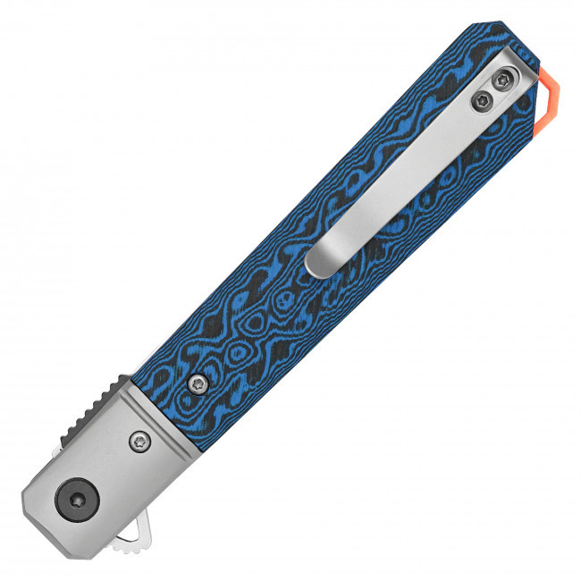 8.5" D2 Blue Ripple Pocket Knife