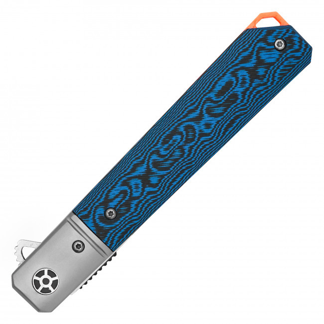 8.5" D2 Blue Ripple Pocket Knife