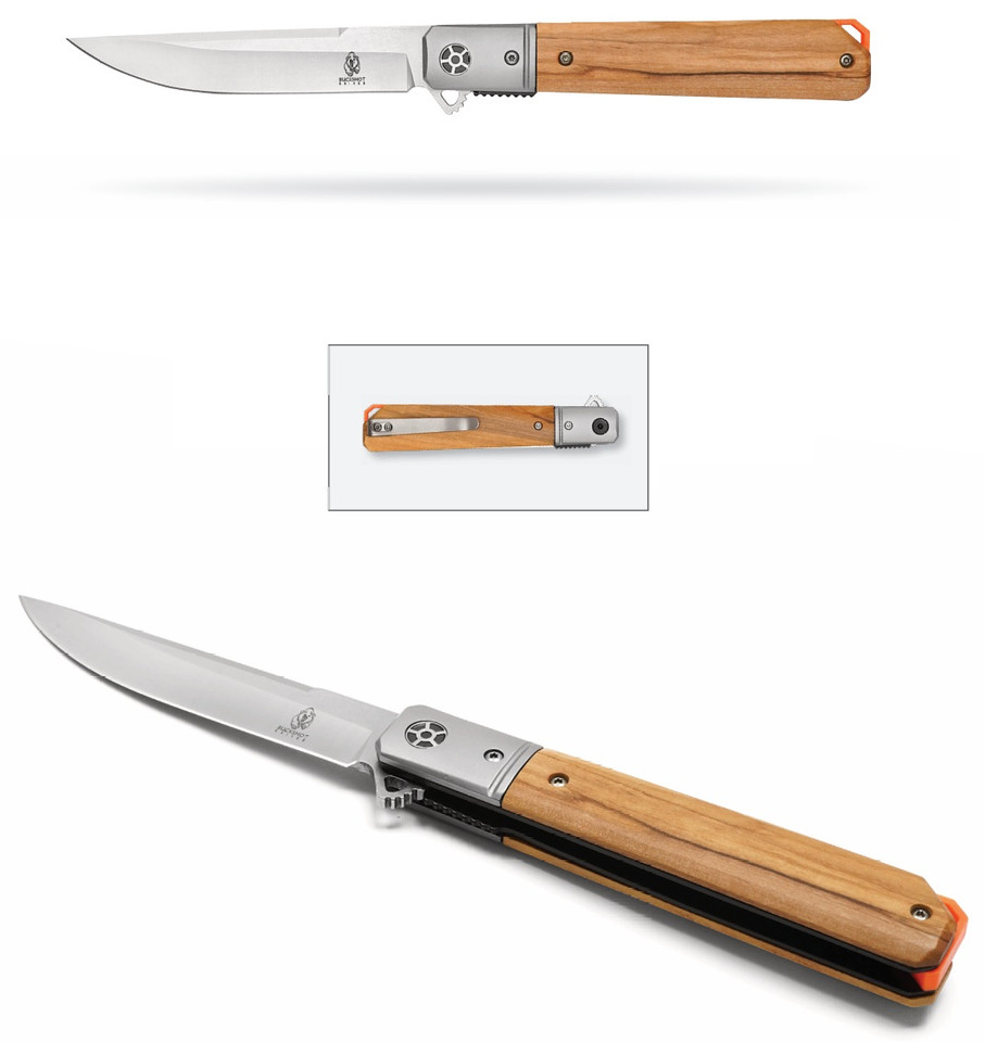 8.5" D2 Natural Wood Pocket Knife