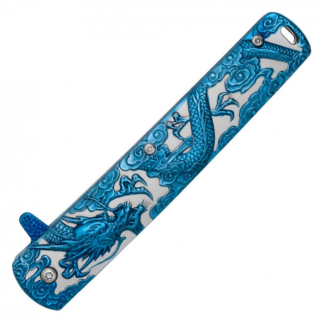 9" Blue Dragon Pocket Knife