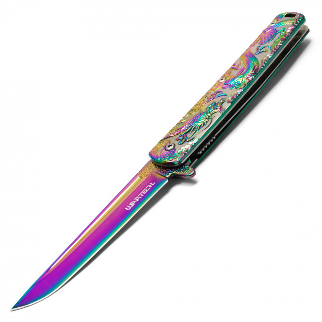9" Rainbow Dragon Pocket Knife
