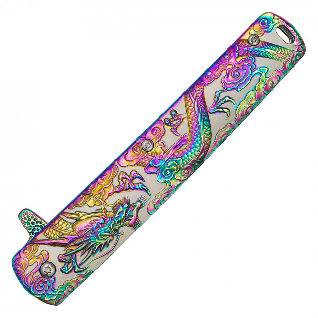 9" Rainbow Dragon Pocket Knife