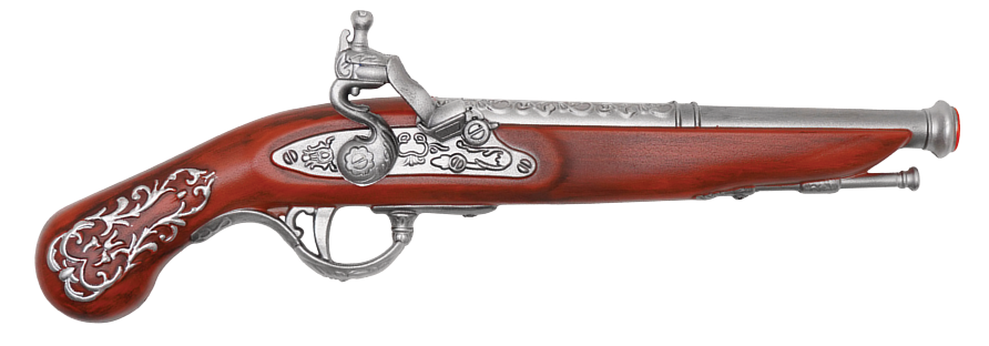 15.25" X 4.5" Floral Flintlock Pistol